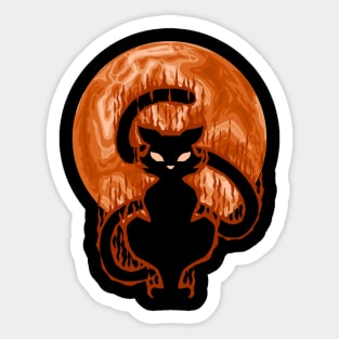 Black Cat in the Moon Sticker